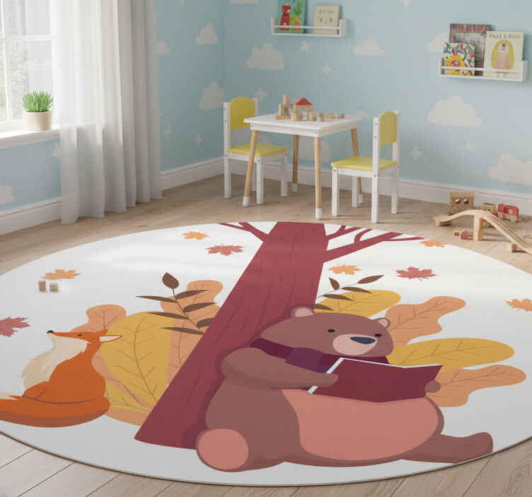Tappeto vinile animali albero con animali - TenStickers