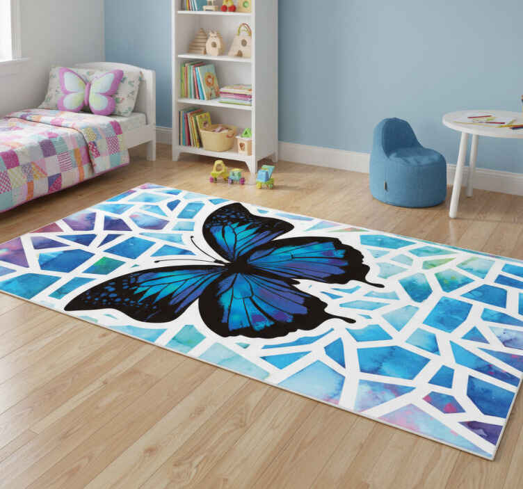 Tappeto vinile animali motivo farfalle trendy - TenStickers