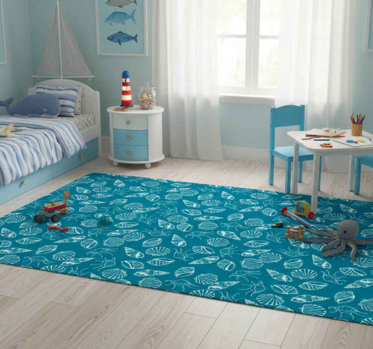 Tappeto vinile animali con conchiglie marine - TenStickers