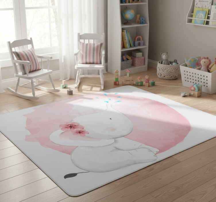 Tappeto vinile animali africa selvaggia elefantessa bimba - TenStickers