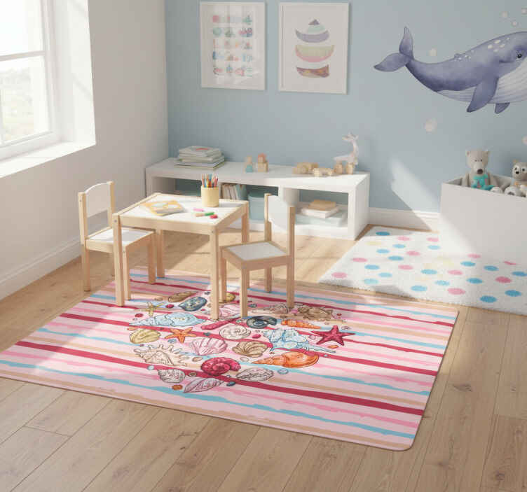 Tappeto vinile animali amore per il mare - TenStickers