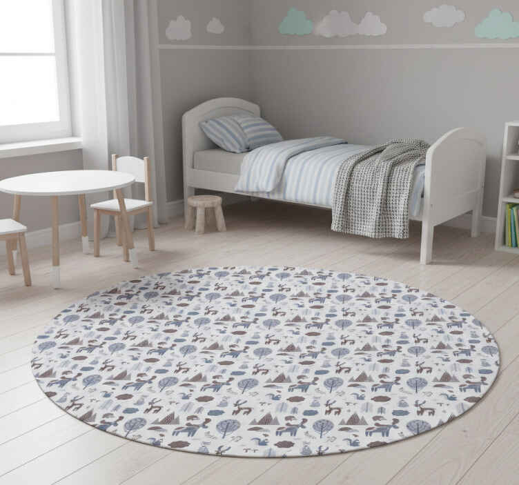 Tappeto vinile animali grigi nordici - TenStickers