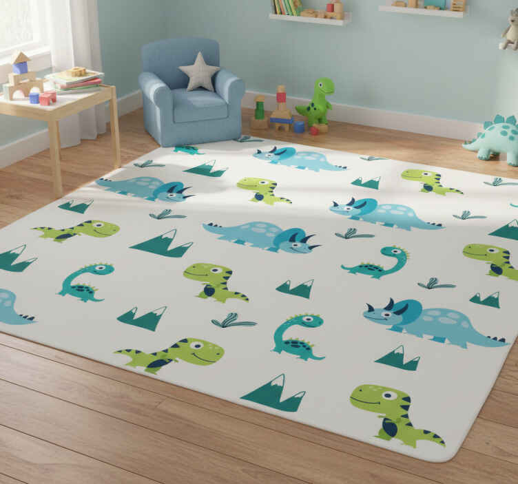 Tappeto vinile animali set montagne di dinosauri - TenStickers