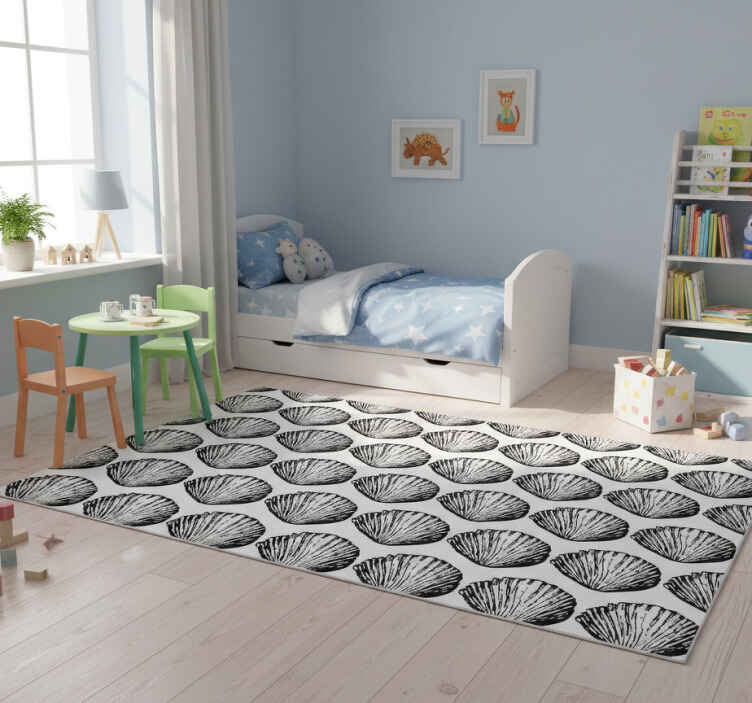Animal vinyl rug with retro seashell pattern - TenStickers