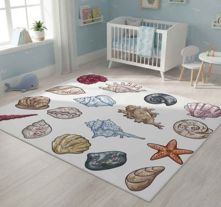 Tappeto vinile animali schizzi di conchiglie - TenStickers