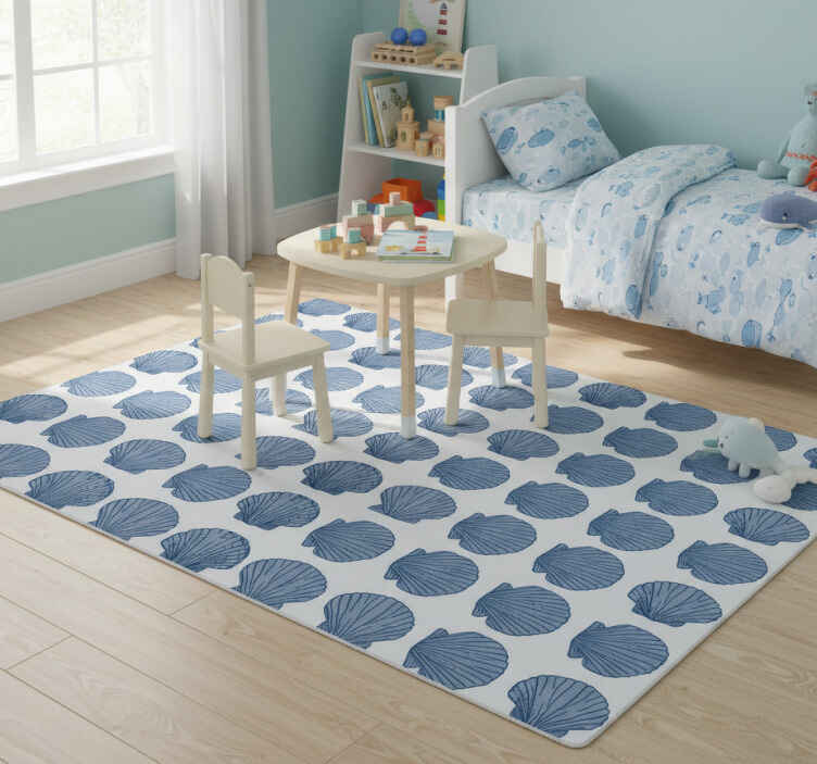 Tappeto vinile animali tonalità blu conchiglia - TenStickers