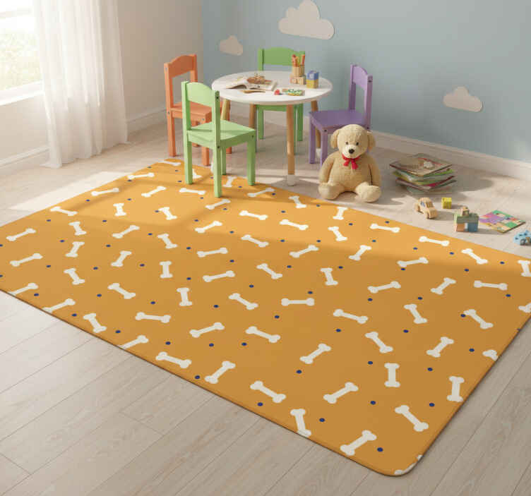 Tappeto vinile animali motivo ossa arancioni - TenStickers