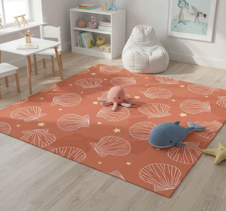 Tappeto vinile animali con conchiglie e stelle - TenStickers