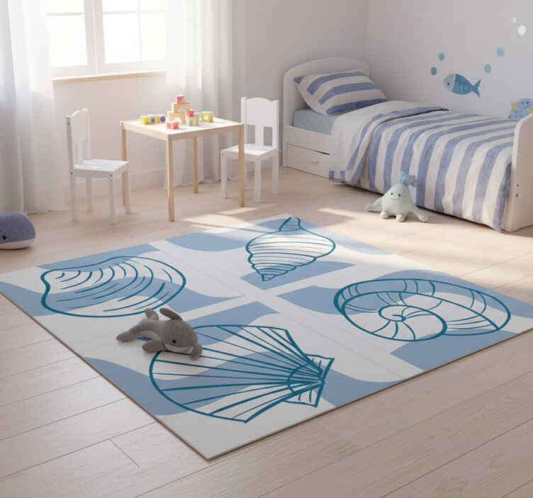 Tappeto vinile animali con motivi di conchiglie - TenStickers