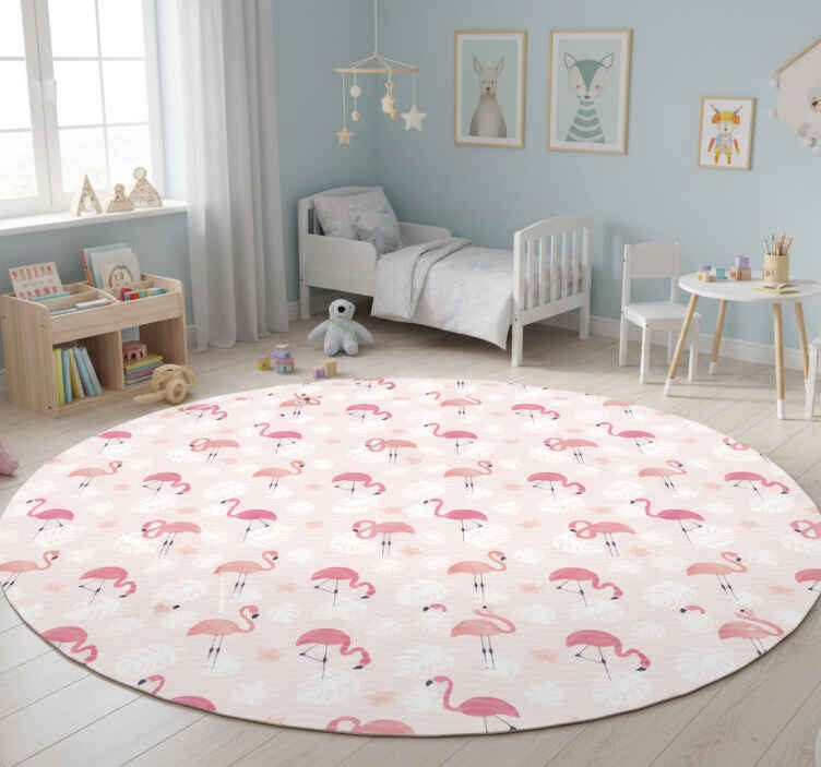Tapis vinyle animal motifs flamants roses - TenStickers