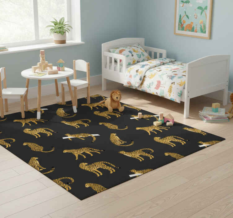 Tappeto vinile animali leopardi su sfondo scuro - TenStickers