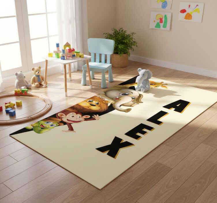 Tappeto vinile animali 3d animali carini - TenStickers
