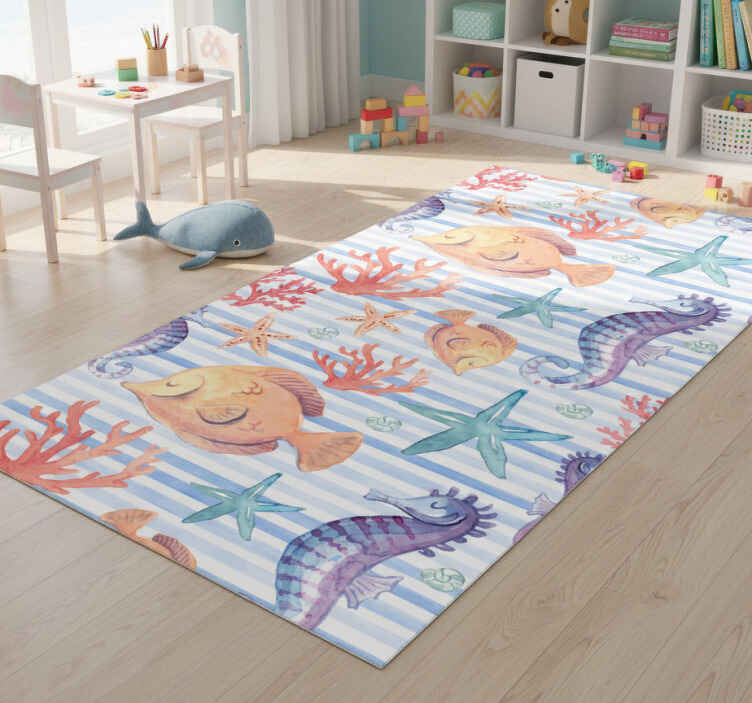 Dieren vinyl tapijt zeeleven tegels - TenStickers