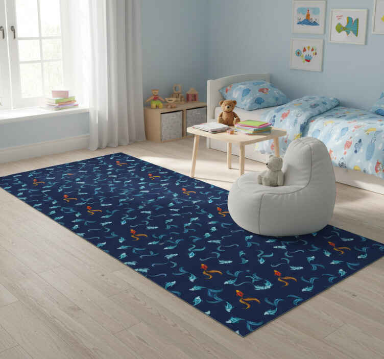 Tappeto vinile animali uno su mille pesci arancioni - TenStickers