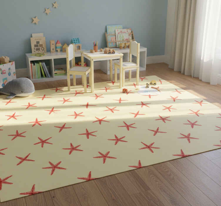 Tappeto vinile animali stella marina su sabbia fine - TenStickers