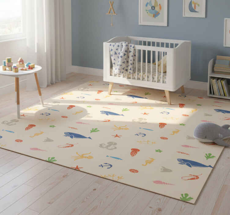 Animal vinyl rug with marine life design - TenStickers