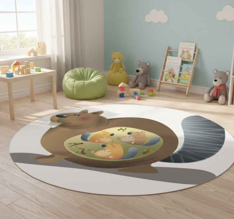 Tappeto vinile animali mamma scoiattolo - TenStickers