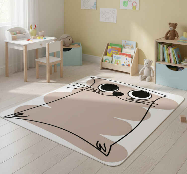 Tappeto vinile animali gatto dipinto marrone - TenStickers