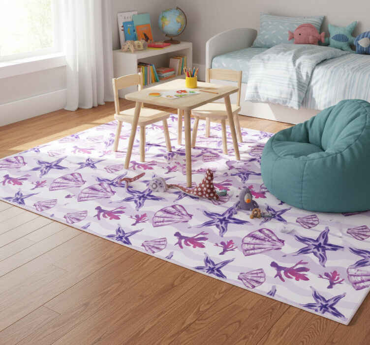 Tappeto vinile animali con conchiglia e stella marina - TenStickers