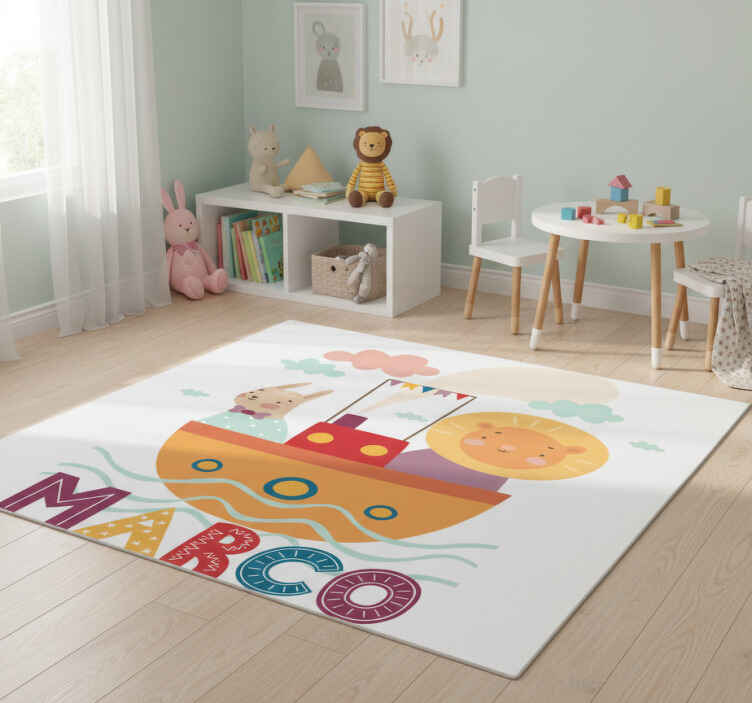 Tappeto vinile animali su una barca - TenStickers
