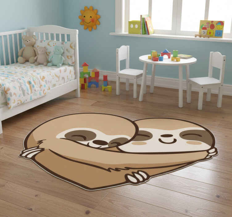 Tappeto vinile animali cuore di bradipo - TenStickers