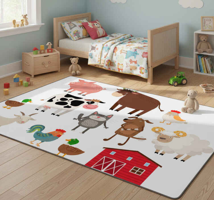 Tappeto vinile animali set fattoria - TenStickers