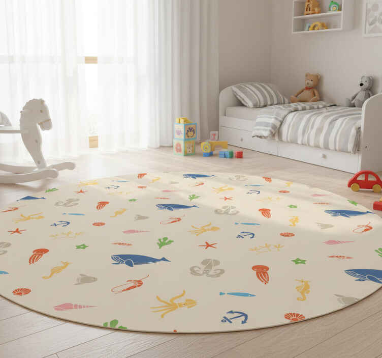 Dieren vinyl tapijt mariene wezens patroon - TenStickers