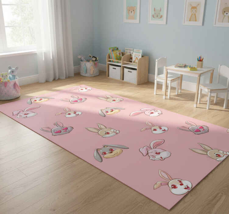 Animal vinyl rug rabbit clipart set - TenStickers