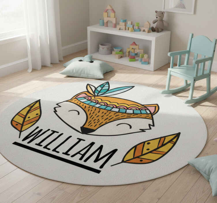 Hayvan pvc halı kişiselleştirilmiş nordic tilkisi tüylerle - TenStickers