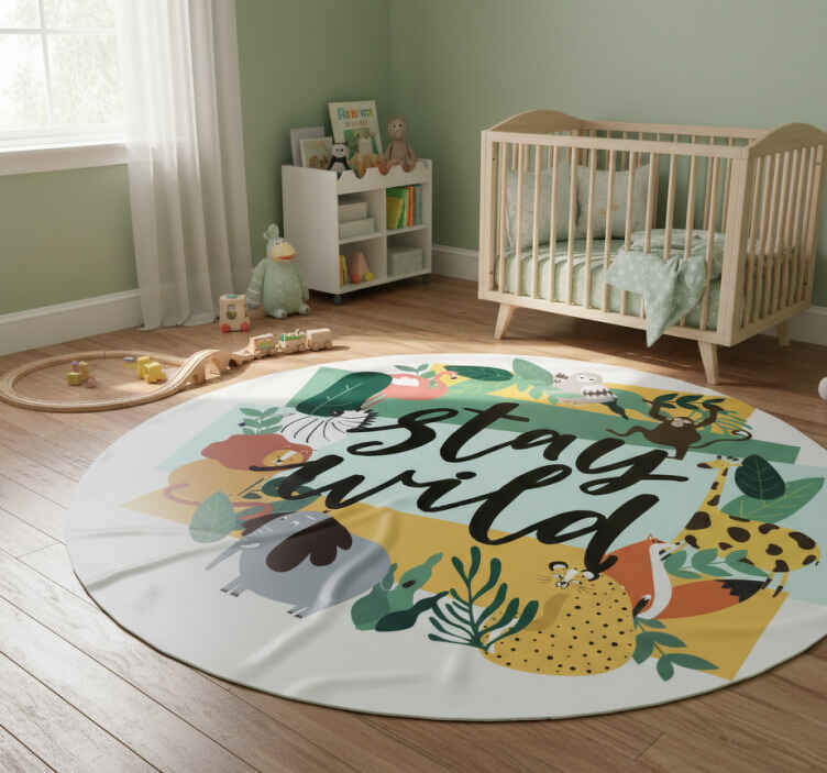 Dieren vinyl tapijt kroon jungle dieren - TenStickers