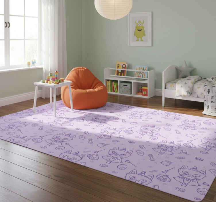 Tappeto vinile animali gatto stregato cartone - TenStickers