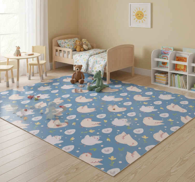 Tappeto vinile animali personaggi di pollo per bambini - TenStickers