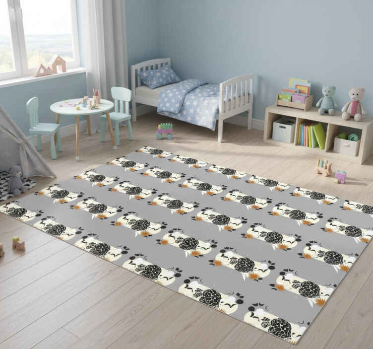 Dieren vinyl tapijt zwart luipaard onder maan patroon - TenStickers