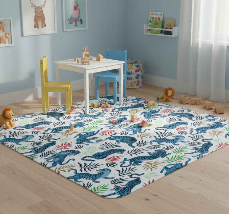 Tappeto vinile animali leopardi colorati e pericolosi - TenStickers