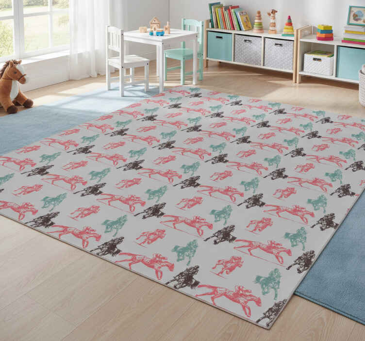 Tappeto vinile animali motivo casa western - TenStickers