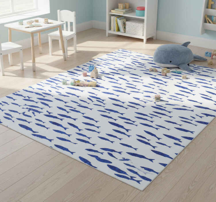 Tappeto vinile animali motivo pesci blu - TenStickers