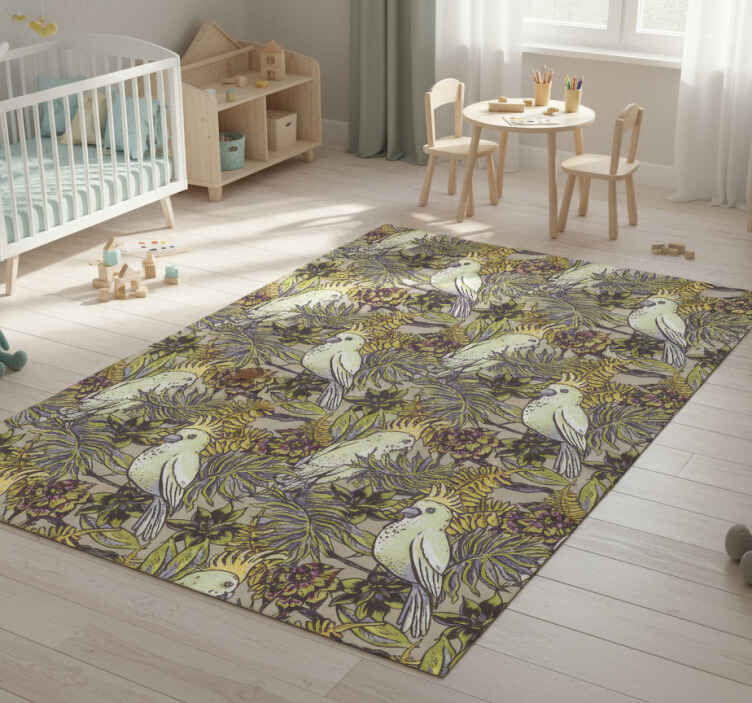Dieren vinyl tapijt amazone papegaaien scandinavisch stijl - TenStickers