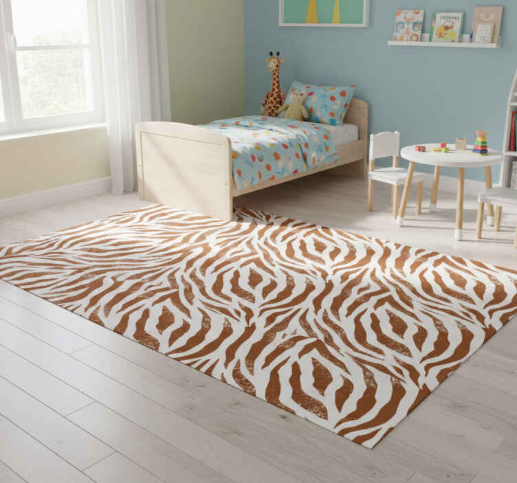 Dieren vinyl tapijt bruin zebra dierenprint - TenStickers