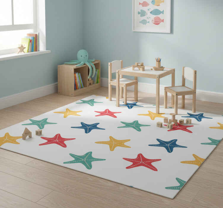 Tappeto vinile animali stelle marine colorate - TenStickers
