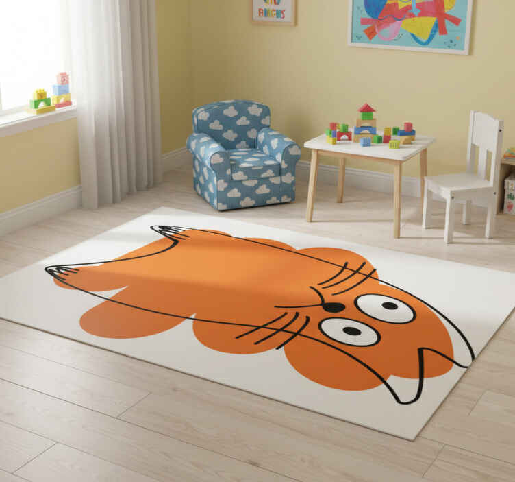 Dieren vinyl tapijt oranje originele silhouet - TenStickers