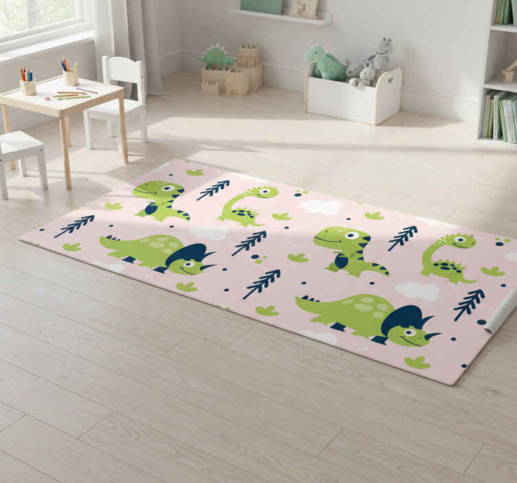 Tappeto vinile animali tema dinosauri giocosi - TenStickers