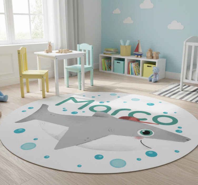 Tappeto vinile animali squalo giocoso - TenStickers