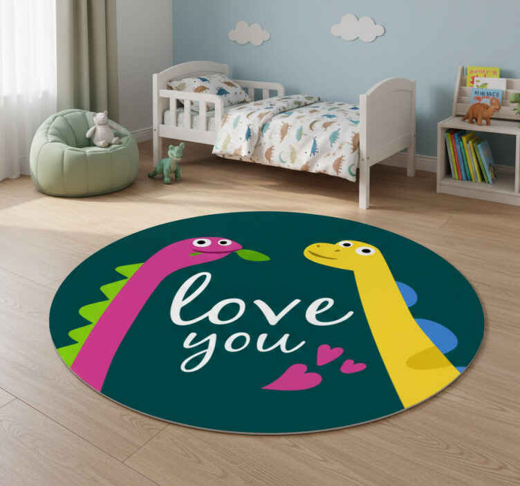 Tappeto vinile animali amore per i dinosauri - TenStickers