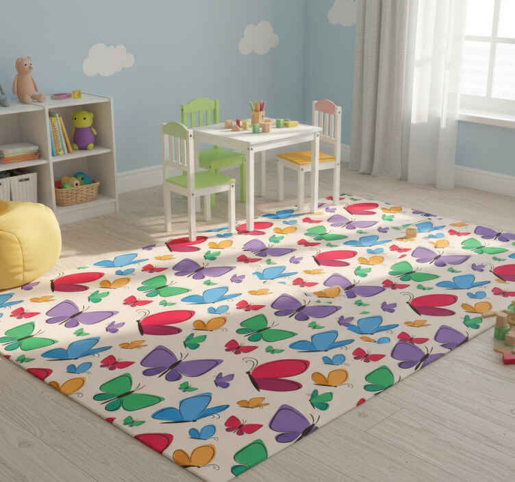 Tappeto vinile animali elementi farfalla vivace - TenStickers