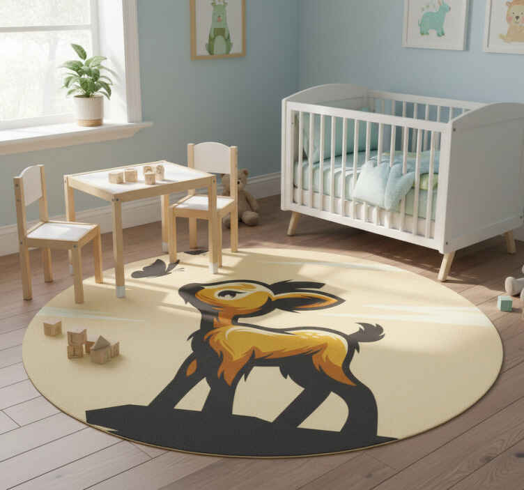 Tappeto vinile animali cervi e farfalle - TenStickers