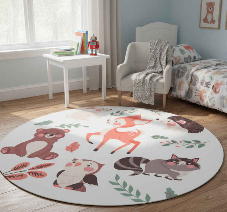 Tappeto vinile animali compagni animali fantasiosi - TenStickers