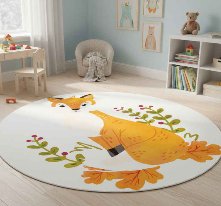 Dieren vinyl tapijt speelse oranje vos - TenStickers