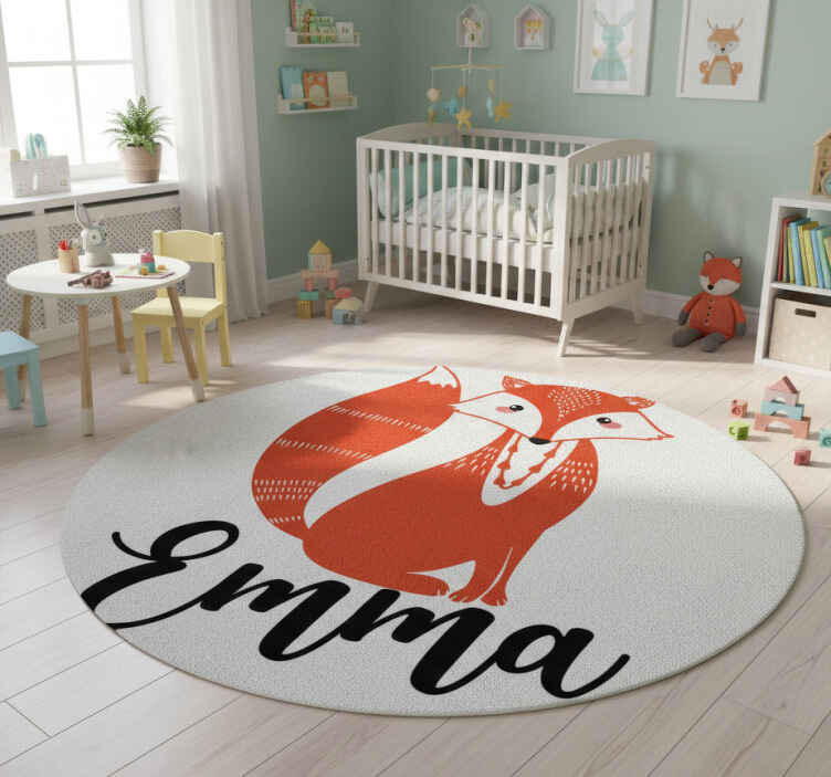 Tappeto vinile animali illustrazione volpe carina - TenStickers