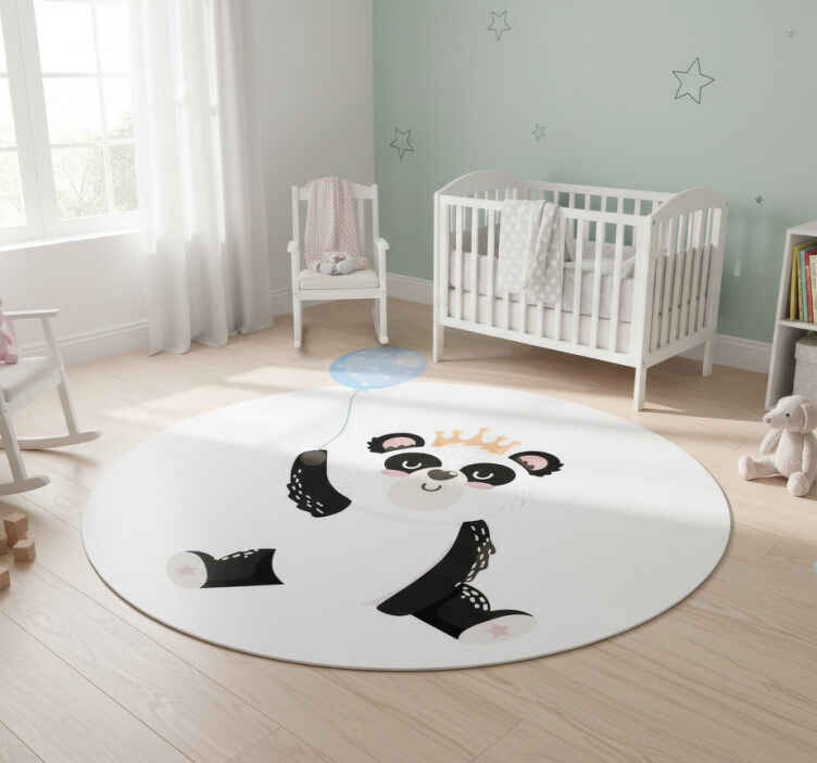 Tappeto vinile animali panda adorabile con palloncino - TenStickers