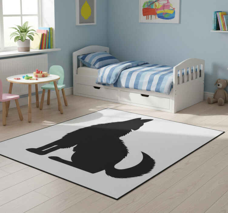 Tappeto vinile animali silhouette cane seduto - TenStickers